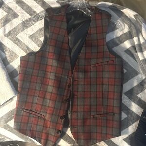 Men medium plaid vest by Bar III